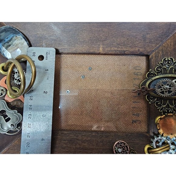 Handmade Steampunk Picture Frame Antique Look 8" X 6" Wood Metal Hanging - Picture 10 of 10